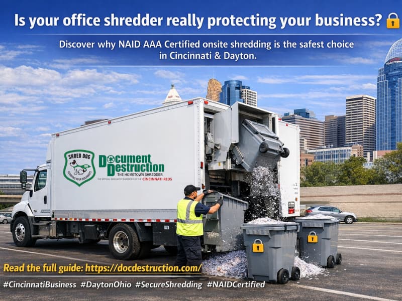 NAID certified shredding service on-site destruction truck